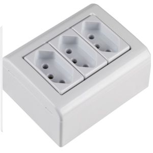 CAIXA SOBREPOR LIZFLEX BRANCO 3 TOM 2PT 20A/250V REF. 57304/028