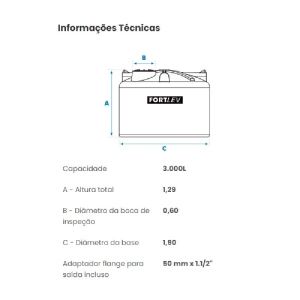 CAIXA D AGUA 3.000 LT POLIETILENO TANQUE