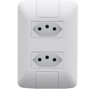 TOMADA  ARIA BRANCO 4X2 DUPLA  2PT 10A/250V REF.57241/065