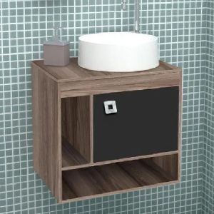 GABINETE BANHEIRO MDF ACACIA 60 CM PRETO REF. 85716 PROMO10