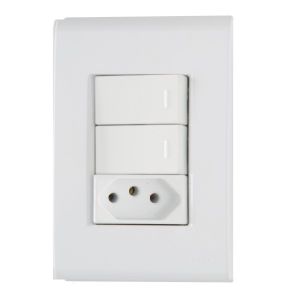 INT.LIZ BRANCO 4X2  2 TECLA SIMP  1 TOM 10A/250V REF. 57170073