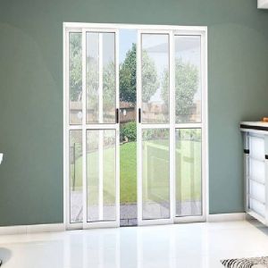 PORTA ALUM BR CORRER CENT 4F 200X210X7.9 REF. 11165 CRISTAL  PROMO 