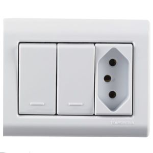 INT.LIZFLEX SOBREPOR  BR 2 TECLA SIMP  1 TOM 20A/250V PROMO