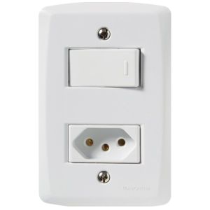 INT. LUX2 BRANCO 4X2  1 TECLA SIMP  1 TOM 10A/250V