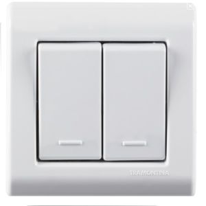 INT.LIZFLEX SOBREPOR BR  2 TECLA SIMP 10A/250V REF. 57304/011