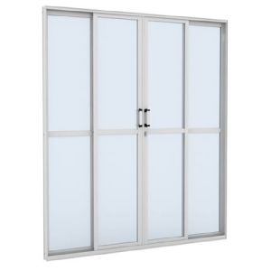 PORTA ALUM BR CORRER CENT 4F 200X210X7.9 REF. 11165 CRISTAL  PROMO 
