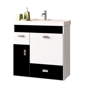GABINETE BANHEIRO MDF ORQUIDEA 60 CM PRETO REF. 85829 PROMO10