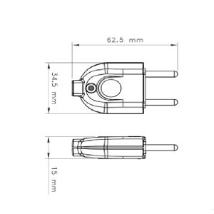 PLUGUE MACHO 2P BRANCO 10 A 250 V REF 57402/102
