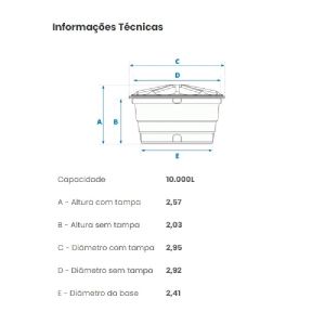 CAIXA D AGUA 10.000 LT POLIETILENO C/ TAMPA  PROMO