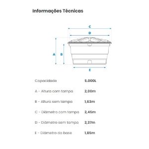 CAIXA D AGUA 5.000 LT POLIETILENO C/ TAMPA  PROMO 
