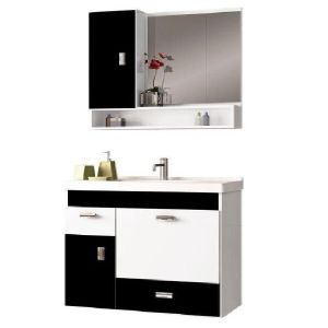 GABINETE BANHEIRO MDF ORQUIDEA 60 CM PRETO REF. 85829 PROMO10